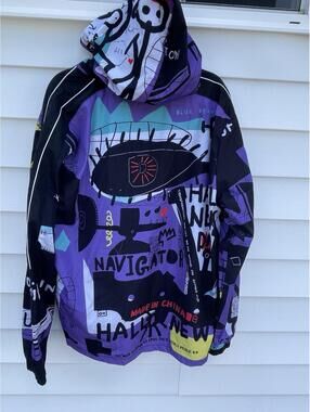 RARE BKYS Mens Streetwear Statement Jacket 3XL Works Peace Pullover Chest 50”